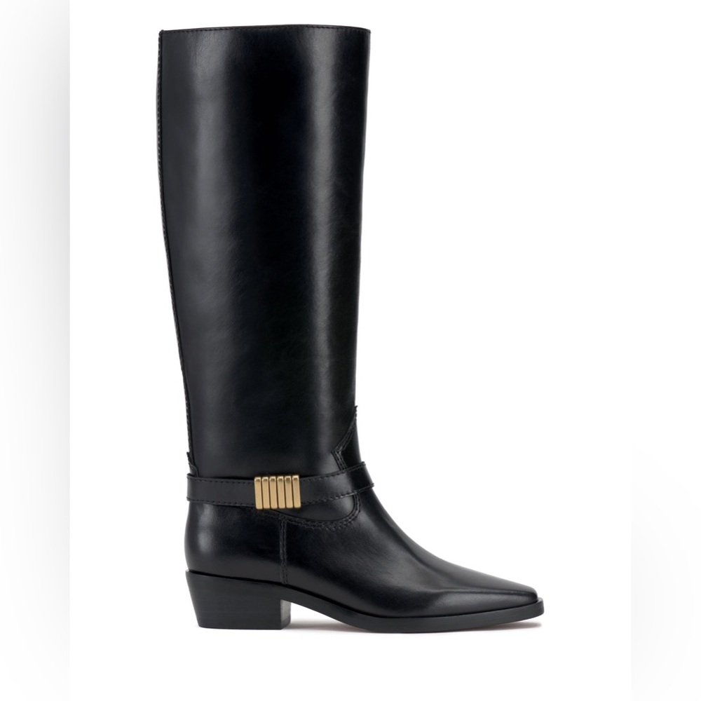 VINCE CAMUTO Melise Wide Calf Tall Black Boots - Size 7.5W